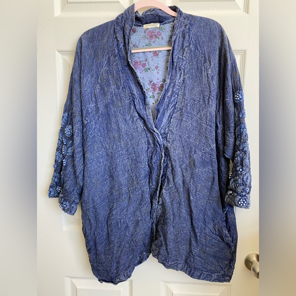 Krista Larson Embroidered Linen Charming Jacket